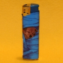 Feuerzeug Motiv Hund blau