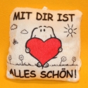 Kuschelkissen 12x12cm 'alles schön'